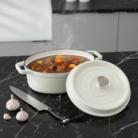 Cocotte en fonte émaillée écologique avec couvercle, faitout robuste pour la cuisson du pain