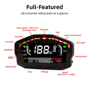 Nouveau compteur de vitesse numérique LCD universel pour moto, odomètre, tachymètre, jauge 12V, coque noire, pour le marché d'Amérique du Sud - Product Image 4
