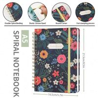 Carnet spirale A5 2026 avec couverture rigide en cuir, sangle et poche arrière, spirale métallique – Produit transfrontalier pour l'école