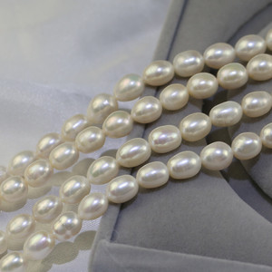 FEIRUN-perla de agua de <span class=keywords><strong>freah</strong></span> cultivada natural, color blanco, arroz, AA, 9-10mm, para fabricación de joyas - Product Image 3
