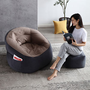 <span class=keywords><strong>Fauteuil</strong></span> en velours et papillon de haute qualité, bleu foncé et rotin, Design amusant et confortable, haricots, avec tabouret - Product Image 3