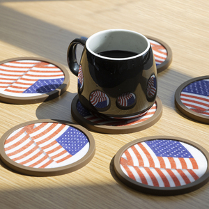 Sets de table en feutre absorbants et écologiques, résistants à l'huile, motif drapeau américain, avec <span class=keywords><strong>rebord</strong></span> en <span class=keywords><strong>silicone</strong></span> antidérapant, et sous-verres résistants à la chaleur - Product Image 5