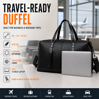 Sac de voyage tissé sur mesure OEM avec grande capacité, compartiment pour ordinateur portable 14 pouces, idéal pour les voyages d'affaires et les week-ends, bagage cabine