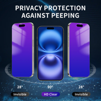 Protection d'écran en verre trempé mat coloré de qualité supérieure (Grade AAA) – HD, anti-reflet, ultra-mince, couverture intégrale, étanche