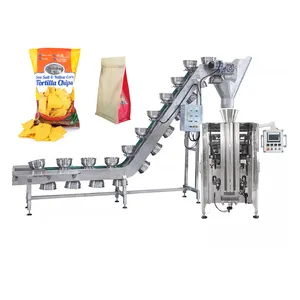 Machine d'emballage verticale automatique pour puces tortilla, ascenseur, chaîne, seau, machine d'emballage avec bols, livraison gratuite