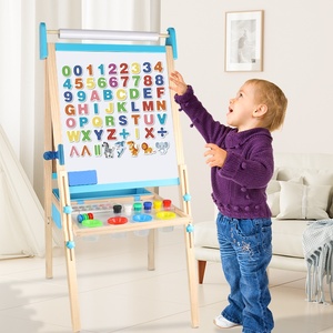 Chevalet double face multifonctionnel en bois pour enfants, avec accessoires variés, tableau de <span class=keywords><strong>dessin</strong></span> artistique réglable en hauteur pour les enfants en croissance - Product Image 5