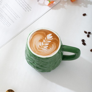 Nhà máy thiết kế màu xanh lá cây rau hình gốm cốc cà phê handmade bắp cải hình thiết kế gốm cốc cốc - Product Image 2