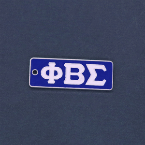 Ciondolo Rettangolare in Metallo Stampato con Lettere Greche Phi Beta Sigma per Creazione di Gioielli Fai-da-Te, Fraternità e Sororità Fondate nel 1914 - Product Image 1