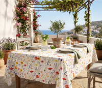 Nappe rectangulaire de luxe en PVC jacquard floral, prix usine, idéale pour les fêtes estivales en extérieur et les pique-niques – Offre spéciale
