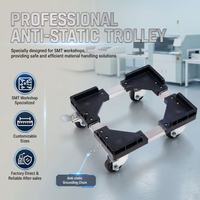 Chariot antistatique industriel KEXING COC-505A 385x350x150mm avec roues en caoutchouc conductrices, plateforme de rangement ESD pour magazines