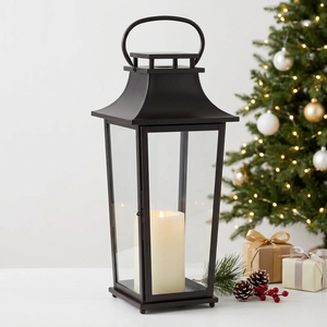 Wholesale <b>Black</b> Taper Style Metal Candle <b>Lantern</b> for Christmas Home and Outdoor Decoration - Product Image 1
