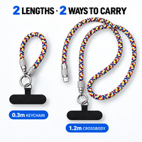 Nouveau câble de données magnétique tressé en nylon 2-en-1 5A/3A à charge rapide Type-C anti-perte avec cordon tour de cou de 1,2 m pour smartphone