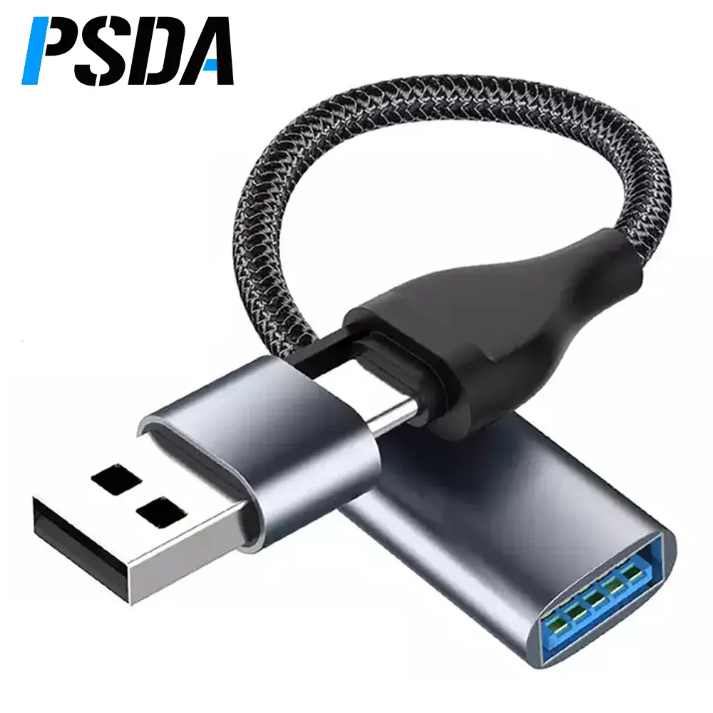 PSDA 2 in 1 USB C OTG Phone Adapter USB A Male to USB 2.0 Female Cable Adapter for Samsung Huawei Xiaomi Tablet PC Converter