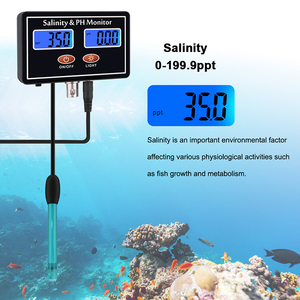 Moniteur de <span class=keywords><strong>PH</strong></span> et de salinité en ligne 2 en 1 Mesureur de qualité de l'eau d'aquarium <span class=keywords><strong>Testeur</strong></span> de sel d'eau de mer pour piscine <span class=keywords><strong>Spa</strong></span> Fish Pond Aquaculture - Product Image 2