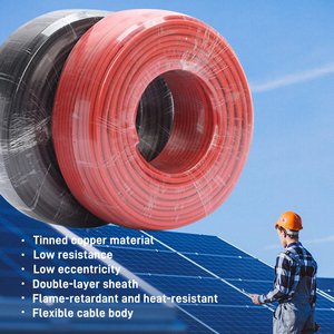 Cáp PV, đầu nối tấm pin mặt trời, hỗ trợ OEM, nhà máy sản xuất cáp năng lượng mặt trời Trung Quốc, cáp năng lượng mặt trời 4mm2, hệ thống năng lượng mặt trời, màu đỏ, trạm điện, đồng, điện áp thấp, 1M - Product Image 5