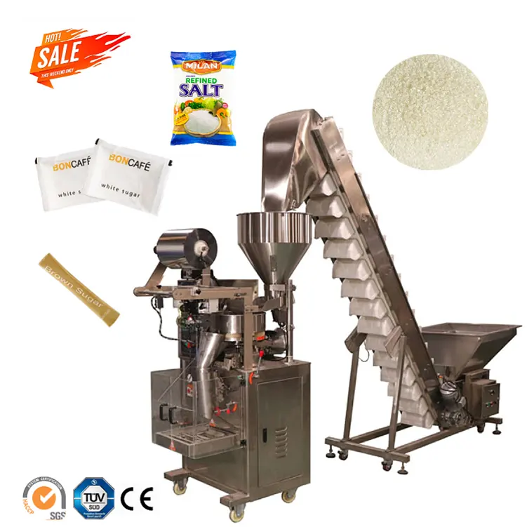 Máquina de embalagem de açúcar, bom preço vffs máquina de embalagem de açúcar branco automática 1kg 5g 2.5g 250g 500g turquia marrocos