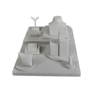 하이 엔드 골동품 회색 우아한 보석 교수형 카운터 디스플레이 보석 디스플레이 스탠드 세트 - Product Image 3