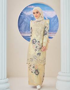 SIPO Eid 2023 nueva llegada musulmán Abaya conjunto Malasia ropa de mujer 2 piezas Abaya trajes Baju kurung venta al por mayor ropa islámica - Product Image 2