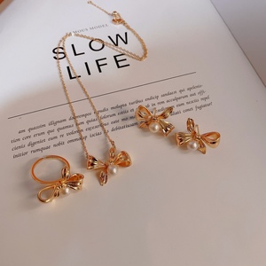 Bedazzled <strong>Jewelry</strong> <strong>Supplies</strong> Women Luxury Pearl Set Gold Plated Bridal Wedding <strong>Jewelry</strong> Set <strong>Wholesale</strong> <strong>China</strong> - Product Image 2