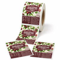 Étiquettes personnalisées pour pots de confiture de baies - Autocollants alimentaires en vinyle imperméables pour confitures, conserves et emballages de produits gastronomiques