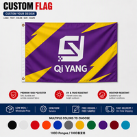 Drapeaux personnalisés 3x5 pieds double face, bannières en polyester 100D, impression par sublimation de logo, publicité promotionnelle en extérieur