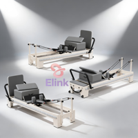 Reformer de Pilates en bois blanc écologique avec système à rail complet et tapis antidérapant pour un entraînement corporel complet en toute sécurité
