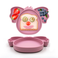 Assiette à dîner lavable pour bébés de haute qualité en forme de Koala assiettes en Silicone de grande capacité pour bébés et tout-petits avec aspiration