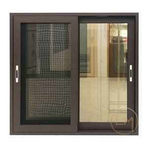 Fenêtre coulissante avec grille pour fenêtre coulissante, porte et fenêtre coulissantes anciennes, fenêtre coulissante en verre noir - Product Image 1