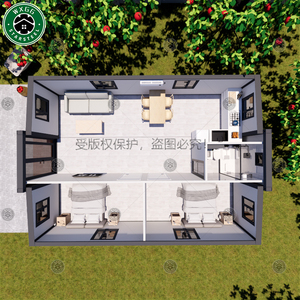 บ้านพับได้จากตู้คอนเทนเนอร์ขนาด 40 ฟุต บ้านสำเร็จรูปที่ได้รับการรับรอง บ้านพักสำหรับผู้สูงอายุแบบขยายได้ บ้านเคลื่อนที่ - Product Image 6