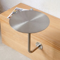 Table à Manger Murale en Acier Inoxydable, Meuble de Salle à Manger, Petite Table Ronde de Café en Métal, Table à Manger Suspendue d'Extérieur