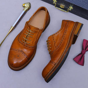 2026 New Genuine Leather <b>Waterproof</b> Oxfords Ankle Lace-Up <b>Shoes</b> <b>Men</b> Washable Goodyear Handcrafted Retro Fashion Amekaki Office - Product Image 4