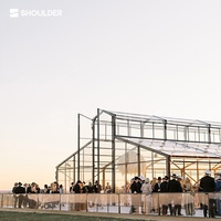 Tentes de réception de luxe pour mariages, structure en aluminium, toit en PVC, parois en verre transparent, tente de banquet pour événements - Certifiée CE, quatre saisons