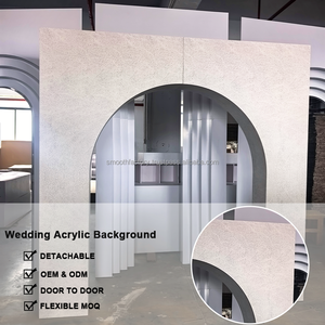 แผงโค้งสี่เหลี่ยม3D ฉากหลังทำจากอะคริลิคแบบปรับแต่งได้สำหรับตกแต่งเวทีในงานแต่งงาน - Product Image 2