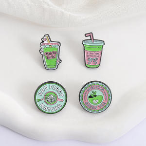 Produsen Grosir Minuman Teh Hijau Matcha Girlie Pin Enamel Lunak Keras Teh Matcha Metalicos Pines Hadiah Promosi - Product Image 5