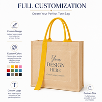 Sac fourre-tout en toile de coton jaune minimaliste avec logo personnalisé, best-seller, idéal pour les courses quotidiennes, les trajets professionnels et les cadeaux d'entreprise