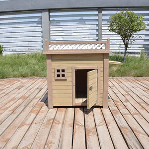 Solid <b>Outdoor</b> Wood <b>Dog</b> Kennel Rainproof Indoor Small Medium Large <b>Dog</b> <b>House</b> with Button Closure Breathable Feature for Courtyard - Product Image 5