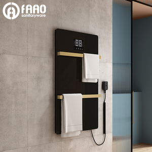 Sèche-serviettes électrique mural FAAO à brancher/câblé, en <span class=keywords><strong>verre</strong></span> trempé, pour salle de bain - Product Image 1