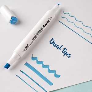 Marqueurs de dessin à double pointe 24 couleurs avec encre lavable et non lavable et écriture double face pour les fournitures artistiques, de bureau et scolaires - Product Image 2