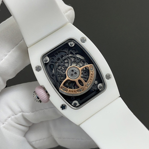 Montre automatique pour femme avec boîtier en céramique, cadran serti de diamants et bracelet en silicone, montre-bracelet de luxe tendance pour femmes - Product Image 6