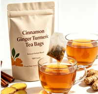Sachets de thé aux herbes citron-gingembre à marque privée OEM/ODM – Favorise la digestion – 120 sachets/paquet pour le bien-être, l'énergie et la détox