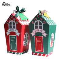 QIbai nouvelle boîte à biscuits de Noël maison de bonbons et boîte de flocon de neige nougat avec gaufrage et stratification mate pour cadeaux de vacances