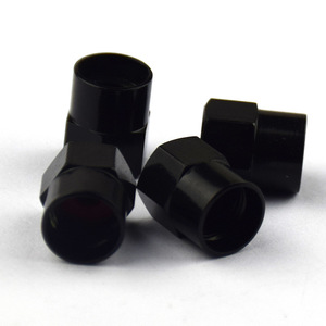Tapas de válvula hexagonales de acero inoxidable negro para reparación y reemplazo de neumáticos sin cámara, tamaño americano - Product Image 1