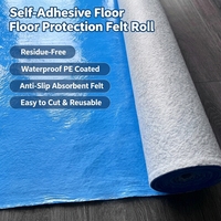 Rouleau de feutre protecteur enduit de film PE, taille personnalisée, auto-adhésif, sans résidus, imperméable, pour la protection des sols en construction et la décoration
