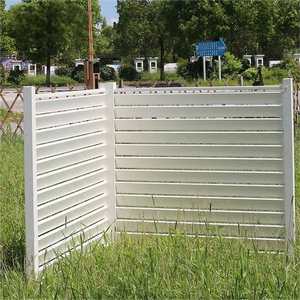 Thông gió PVC louver bán riêng tư cổng và hàng rào rác có thể khung điều hòa không khí đá đen hàng rào ngoài trời đơn vị cảnh quan PVC kim loại - Product Image 1