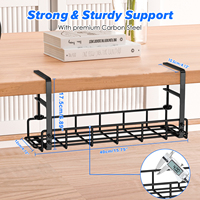 PYJ organisateur de plateau de gestion de câble sous le bureau pour la gestion de fil, support de câble de bureau Super robuste gestion de câble de bureau debout