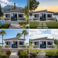 Casa Contenedor Prefabricada de Lujo de Acero de 20 Pies con Techo de Panel Sándwich, Estilo Moderno de Mediados de Siglo, Expandible, para Hogar, Bar o Oficina al Aire Libre