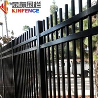 Welded Wire Panel Fence for Commercial & Industrial Use Gray/Black Galvanized+PVC Coated Steel 1.7m Height Yard Security Fence