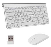 Mini Teclado Inalámbrico Chiclet 2.4G, Combo de Teclado y Ratón Inalámbrico, Mini Teclado con Batería de Larga Duración para PC y Portátil