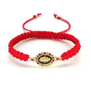 KDC792 Wholesale Handmade Rosary Religious Lucky Charm Red Rope Cord String Bracelet