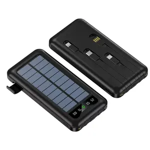 2022 휴대 전화 태양 전원 은행 10000mah 전원 은행 휴대용 충전기 LED 외부 배터리 PowerBank